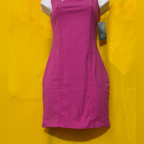 NWT Women's Wild Fable Seemed Sleeveless Bodycon Dress - magenta 9157 - Picture 3 of 7